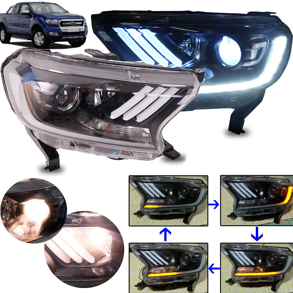 Details About Fits 14 Ford Ranger Wildtrak Mustang Style Head Lamp Wildtrak Auto Leveling Set